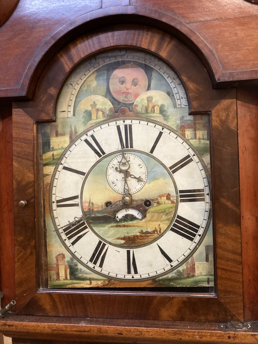 A mid 19th century mahogany North Country eight day longcase clock, height 228cm